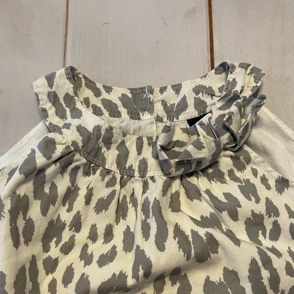 Baby gap toddler 3 yrs grey/white animal print A line bow 100% cotton dress - Picture 6 of 7